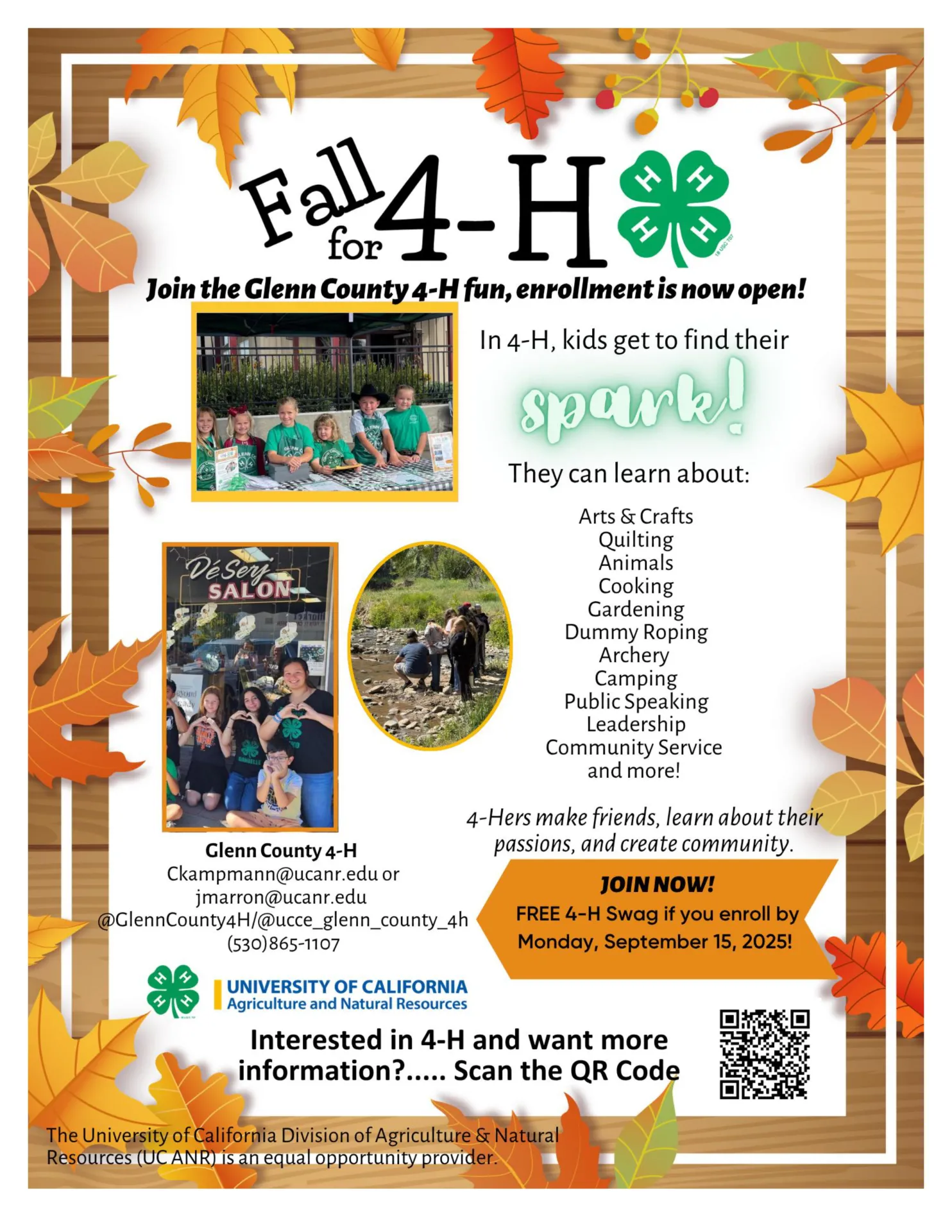 Fall for 4-H Enrollment Back to School Flyers 2025-2026 - English