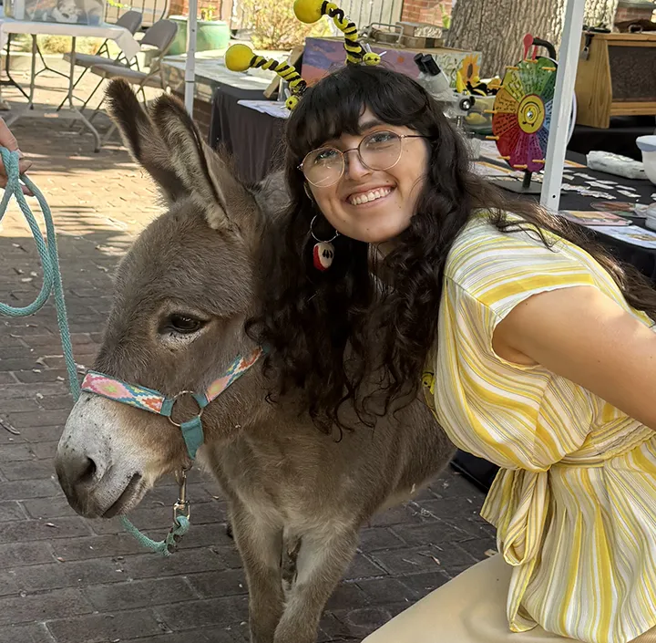 Samantha Murray and Stanley. (Photo by Kathy Keatley Garvey)