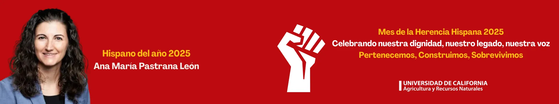 imagen de ana pastrana, Hispano del año , lema del Mes de la Herencia Hispana 2025 Celebrando nuestra Dignidad, nuestro legado, nuestra voz. Pertenecemos, Construimos, Sobrevivimos