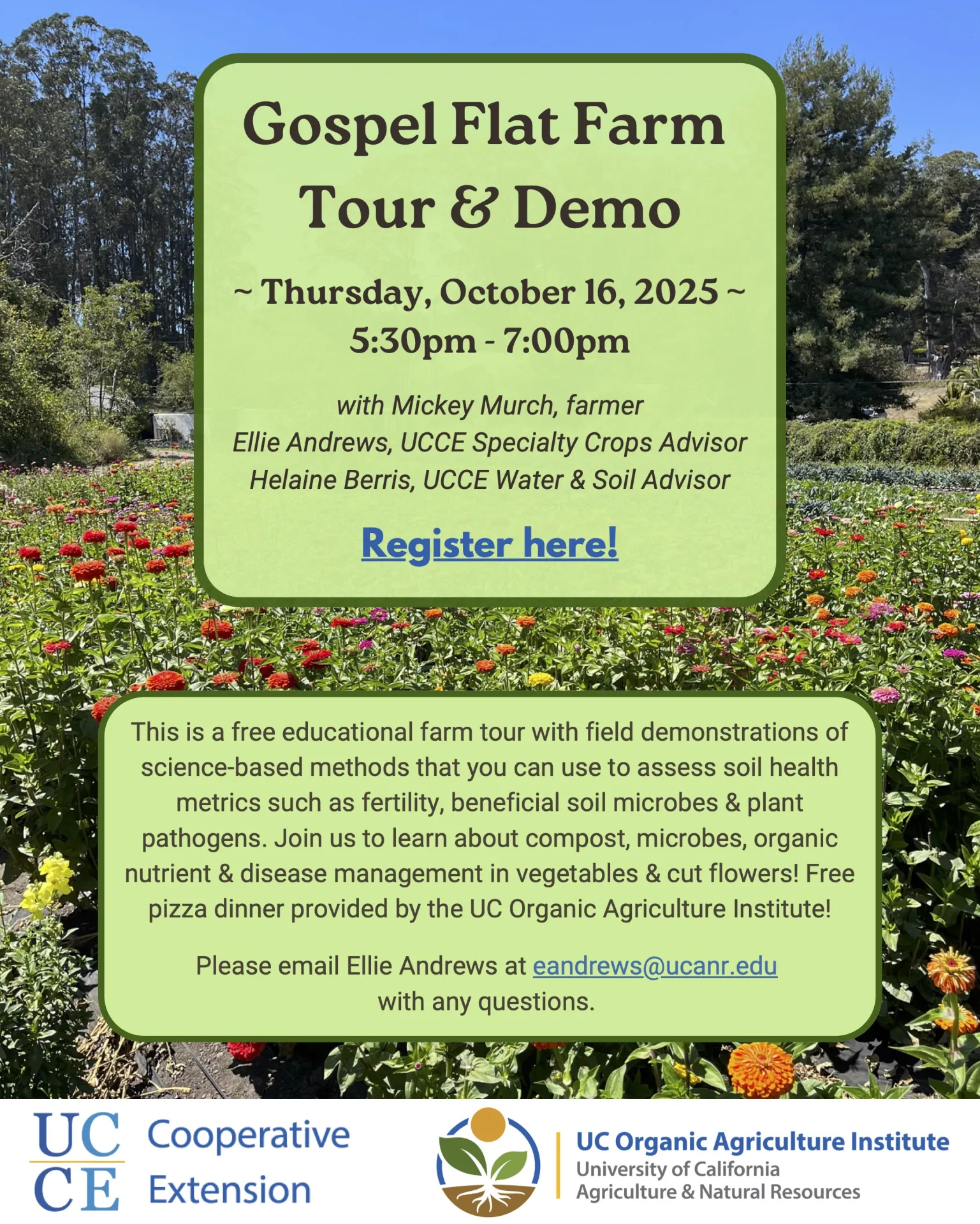Gospel Flat Farm Tour & Demo Flyer