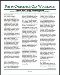 Fire in California’s Oak Woodlands