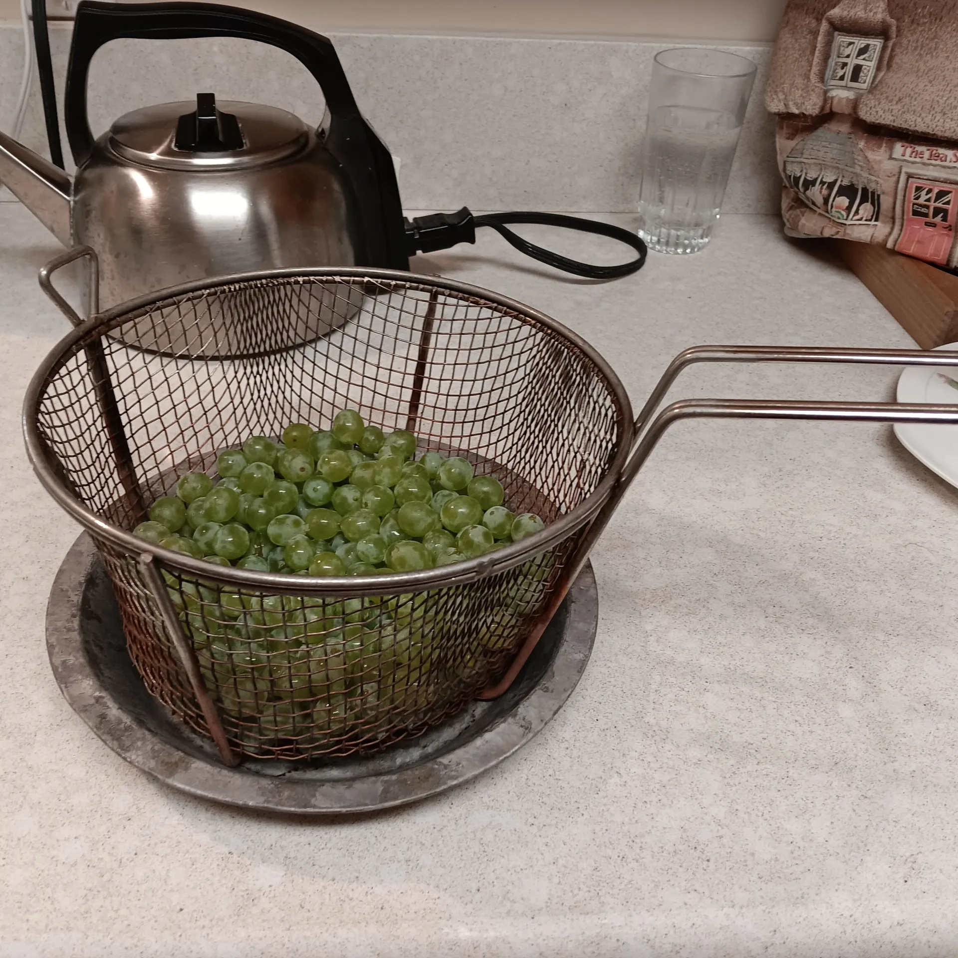 grapes in a fry basket