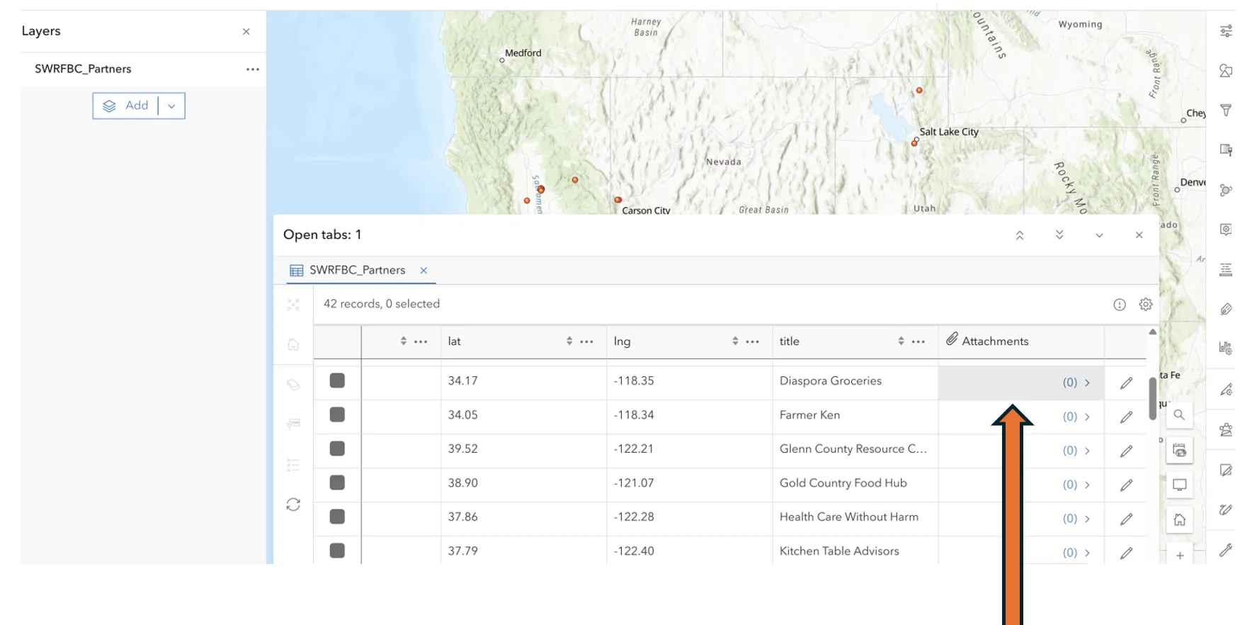 Attach Photos By Clicking on a Row