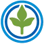 IPM icon showing a leaf under a magnifying glass
