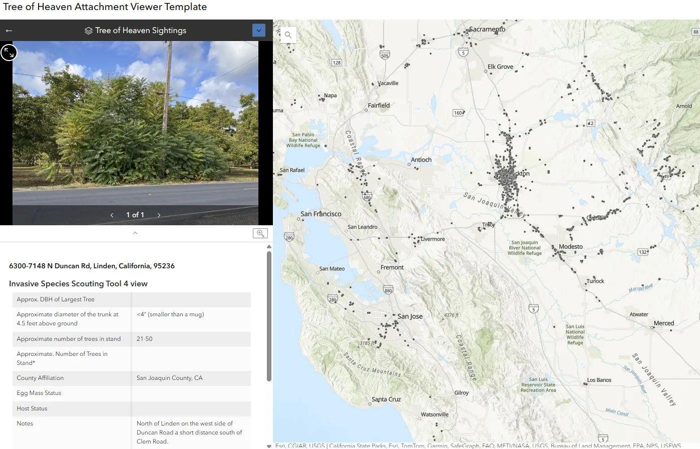 Map Focused View of Attachment Viewer Template