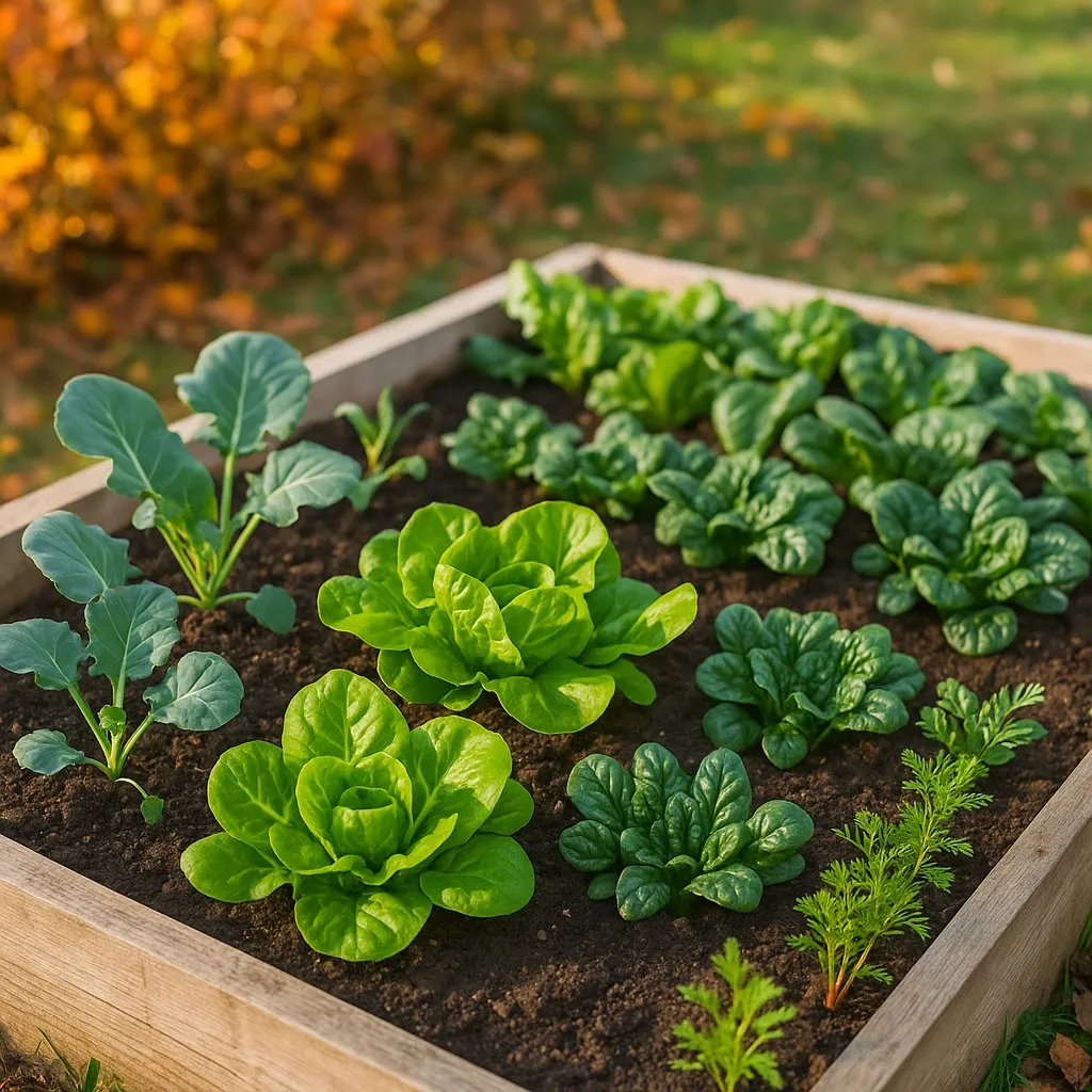 Cool season vegetables in planter box