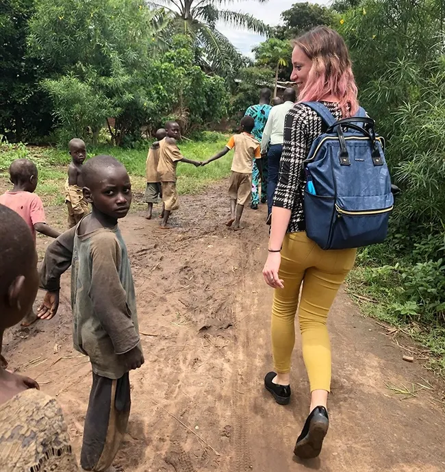 Medical Entomologist Jenny Carlson Donnelly with children in Burundi. (Courtesy Photo)