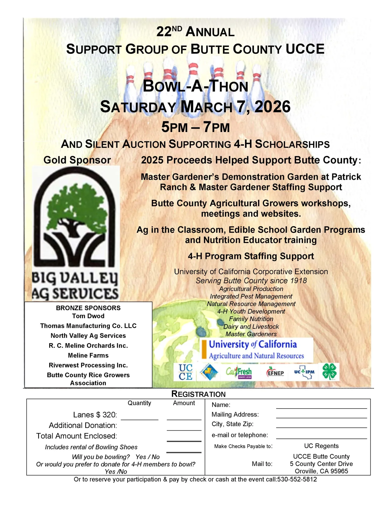 Flyer for Bowlathon event on March 7