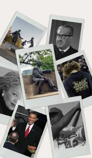 A collage of Black Americans who have made a difference in history
