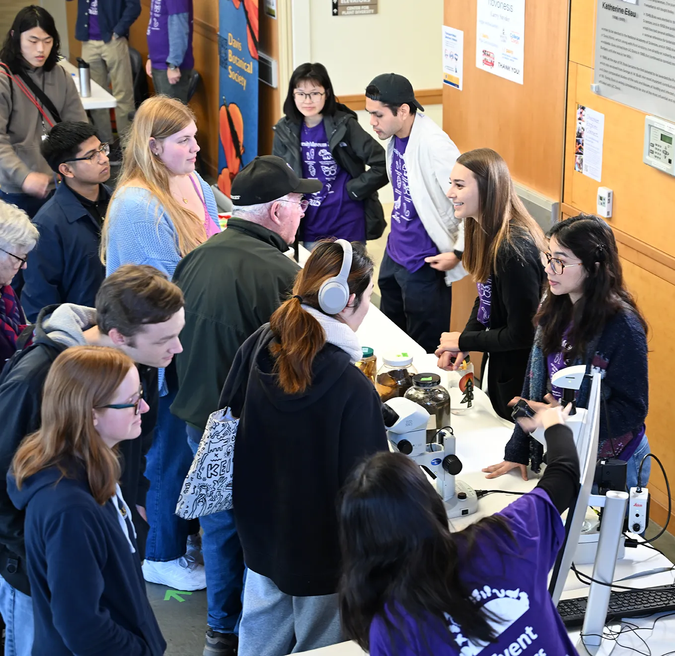 Nematode Collection is popular among visitors at the UC Davis Biodiversity Museum Day. (Photo by Kathy Keatley Garvey)