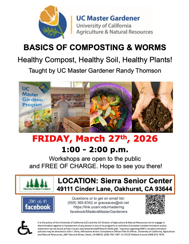 Compost & Worms March 27 2026 Oakhurst