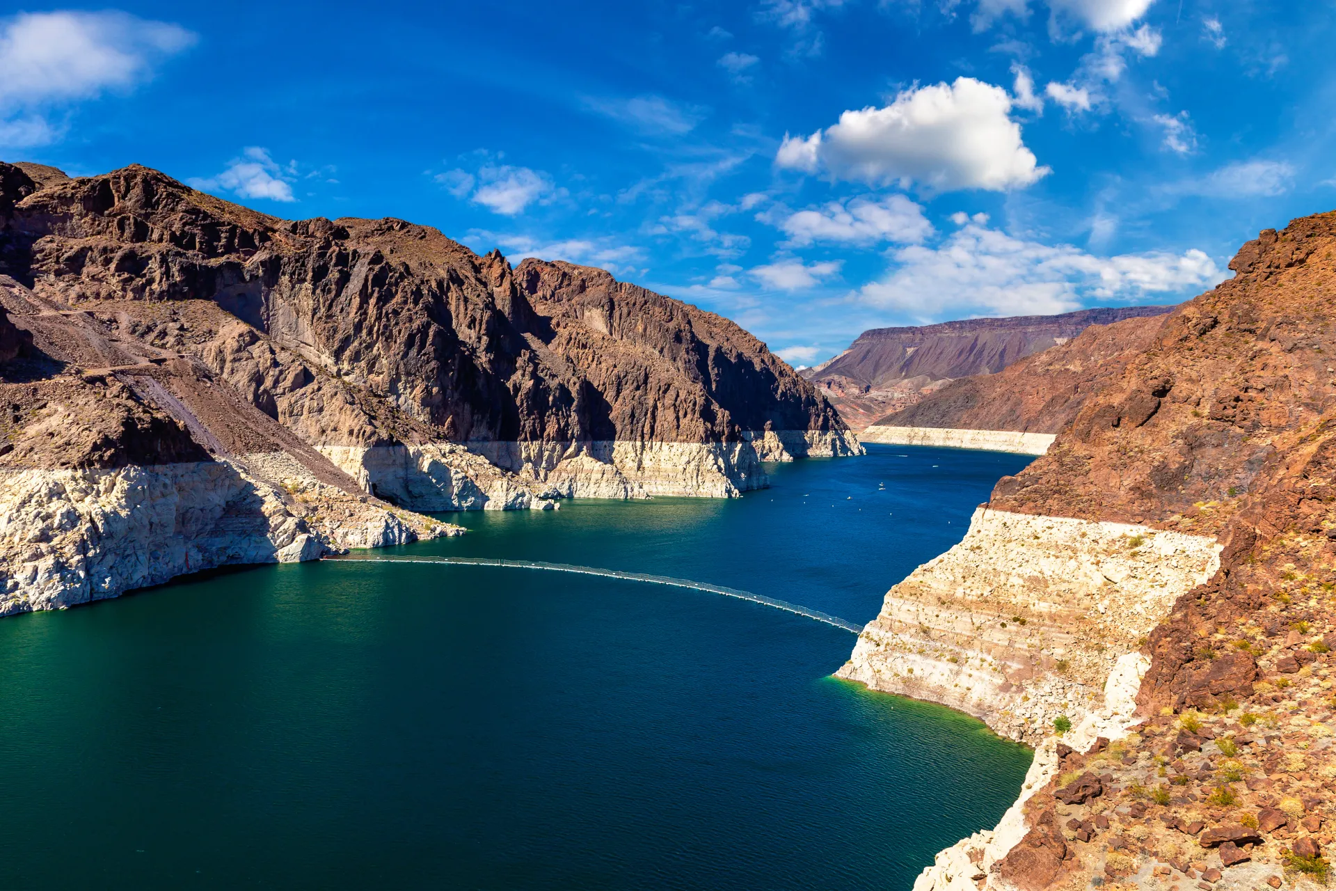 Lake mead showing low water levels