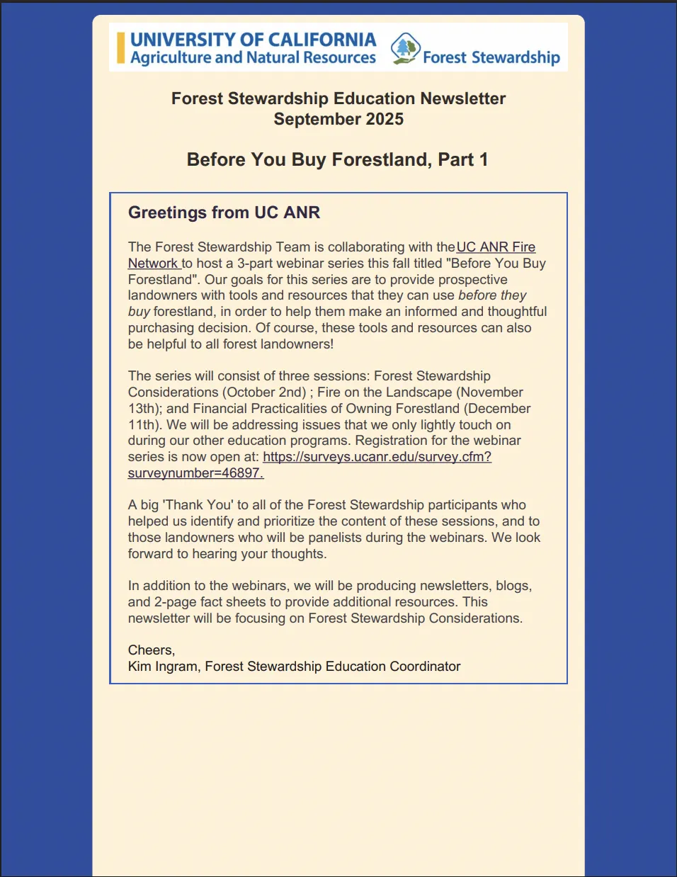 Newsletter front page