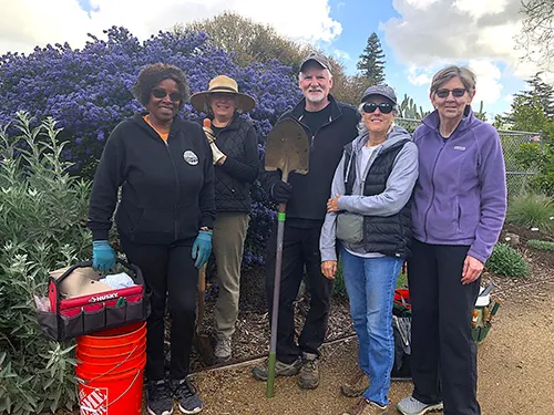 UC Master Gardener volunteers prepare the new Public Garden- Courtesy UCANR