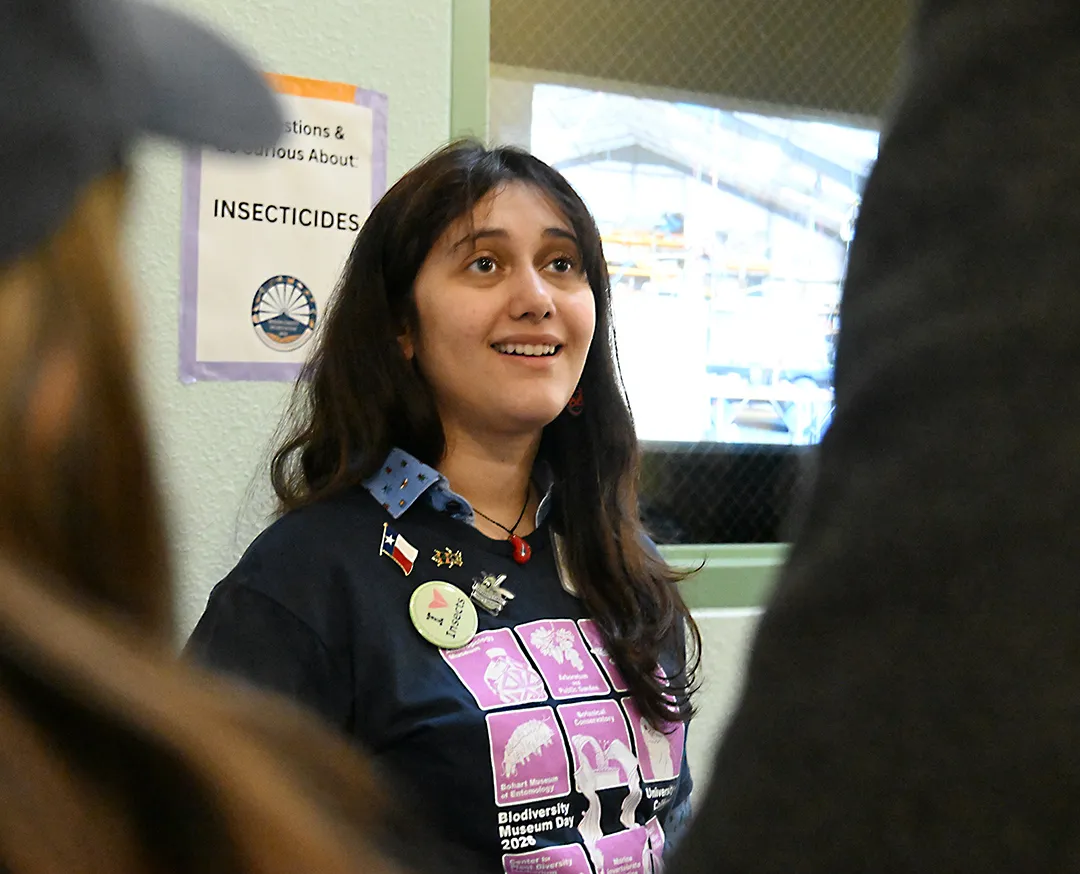 Carla Cristina (CC) Edwards of the Geoffrey Attardo lab answering questions about mosquitoes