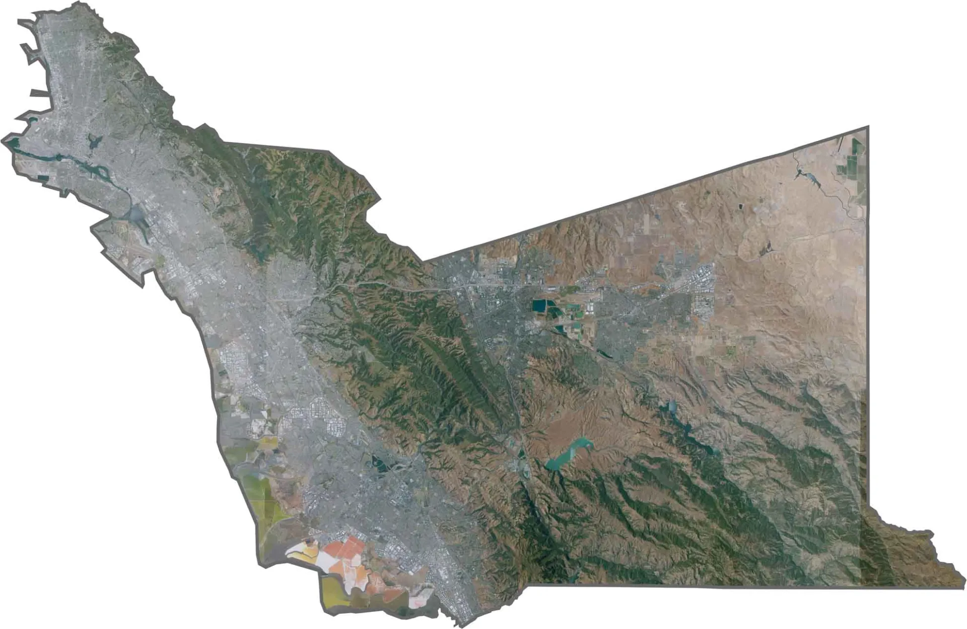 Satellite Map of Alameda County 