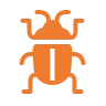 Logotip digital de un insecto naranja