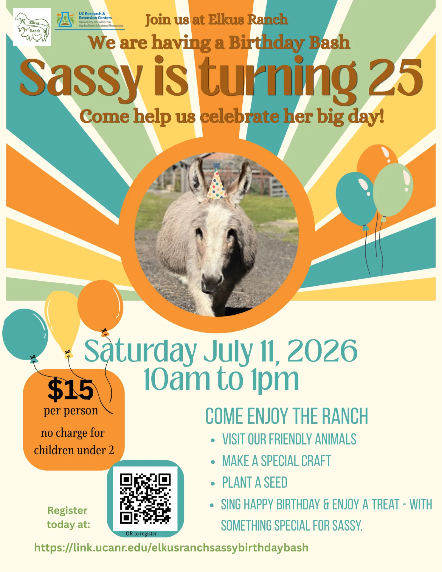 Sassy, our donkey is turning 25