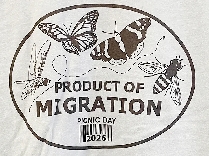 This emblem appears on the winning t-shirt in the UC Davis Entomology Graduate Student Association's annual contest that will be sold at the UC Davis Picnic Day on April 18. It is primarily the work of Veronica Casey of the lab of nematologist Shahid Siddique. Also collaborating: El Robeck, a second-year entomology PhD student in the Chris Barker lab, and Carla-Cristina “CC” Edwards, a doctoral candidate in the Geoffrey Attardo lab.
