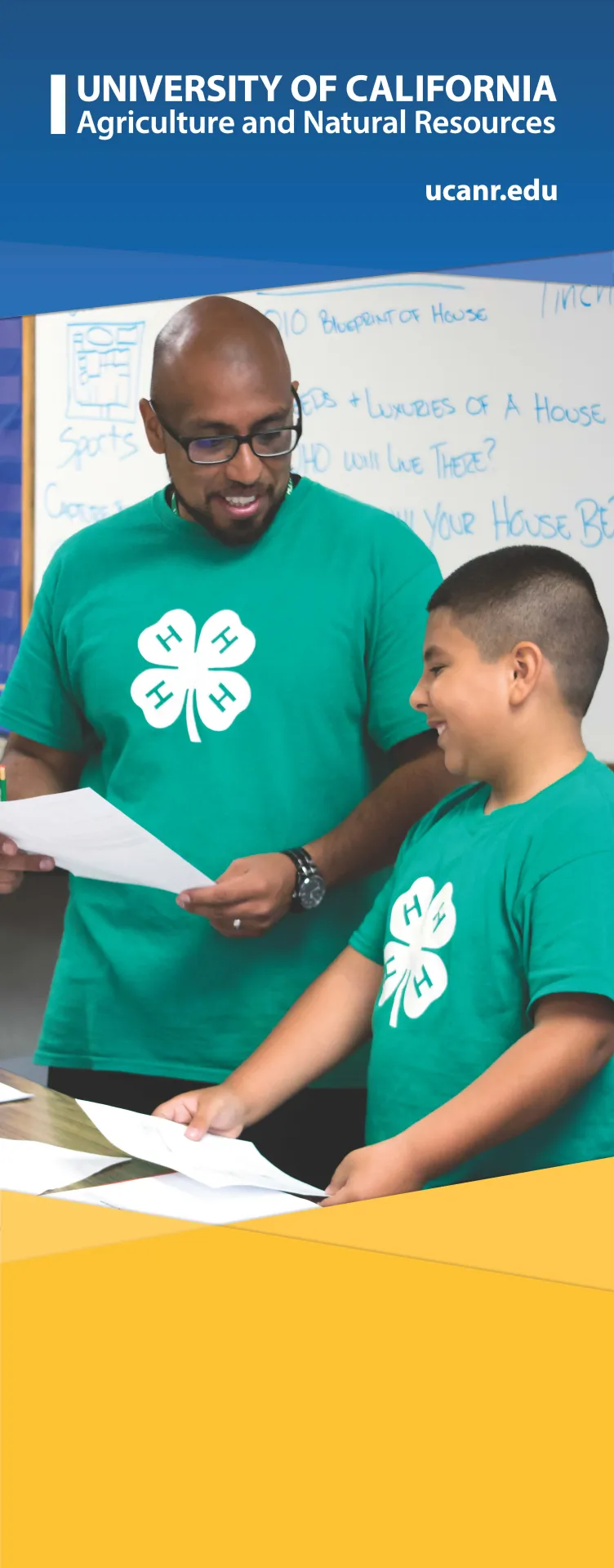 Banner image of a 4-H adult guiding a child during a hands-on activity