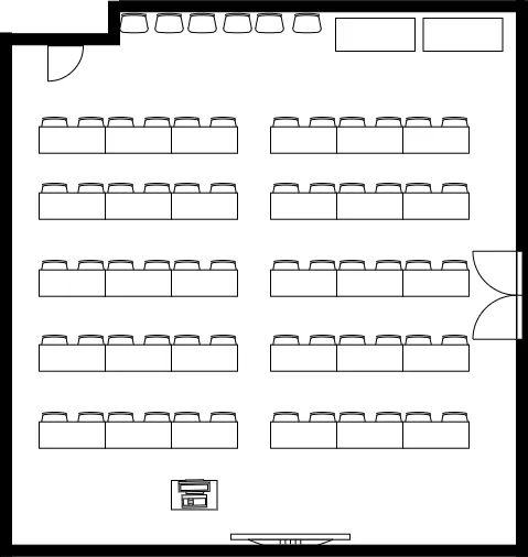 Image of SJ Valley room with 10 tables set up in 2 rows