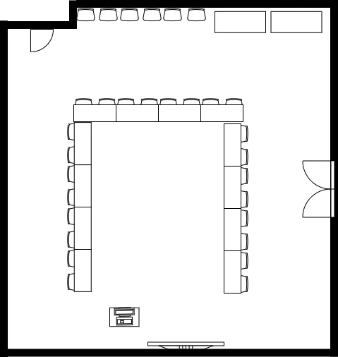 San Joaquin Valley room set up with tables in a U shape 