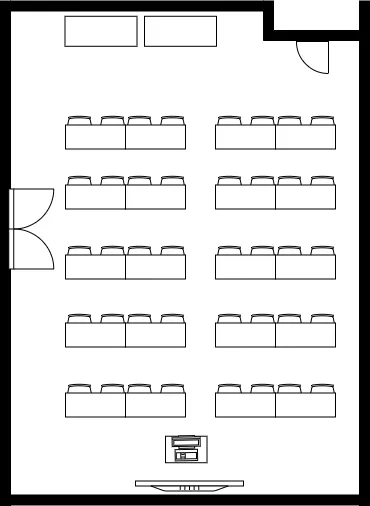 Image of SJ Valley room with 10 tables set up in 2 rows