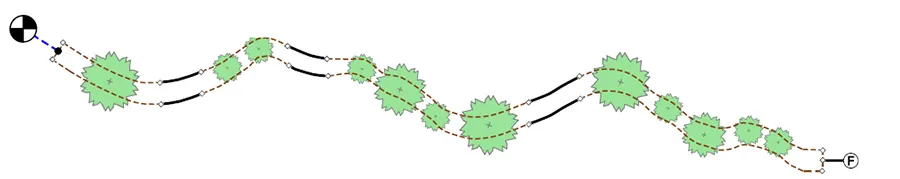 Drip Irriation: Snake Layout - Double line, credit Lori Palmquist