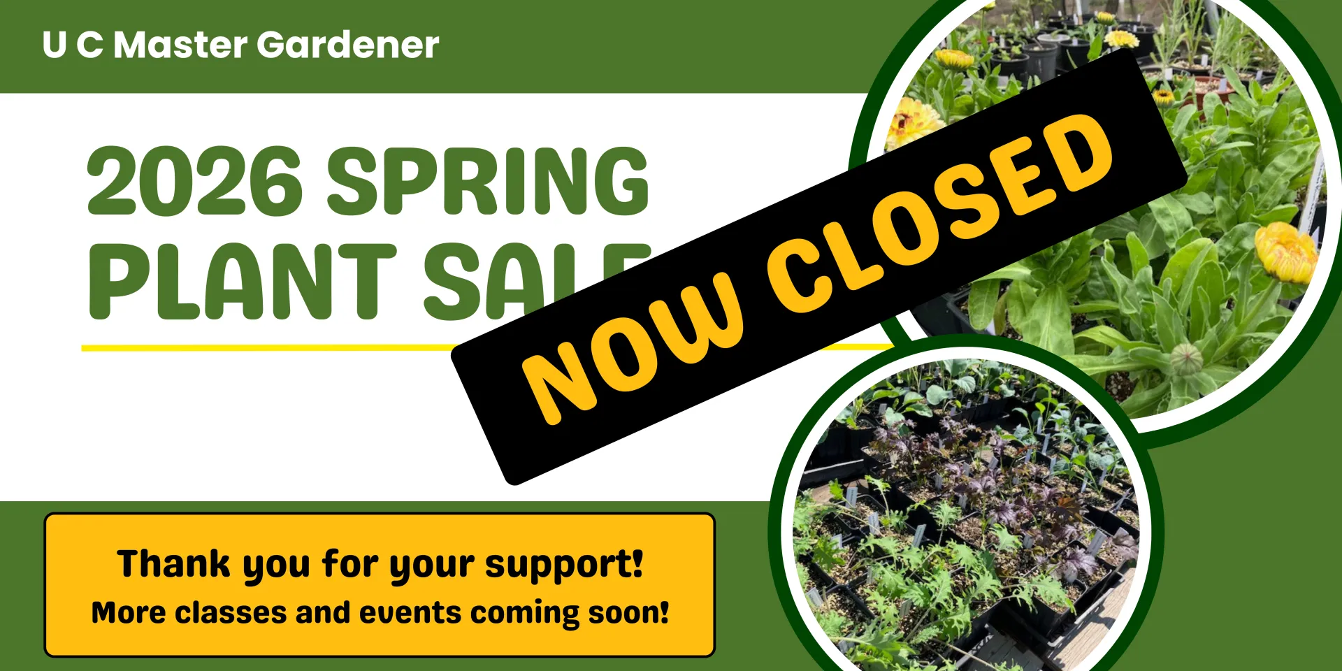 Banner for the closing of the MBMG 2026 Spring Plant Sale