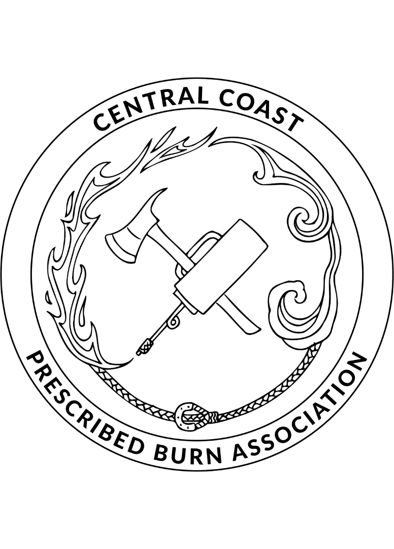 black and white logo for Central Coast Prescribed Burn Association