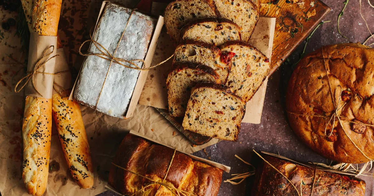 fresh loaves of bread