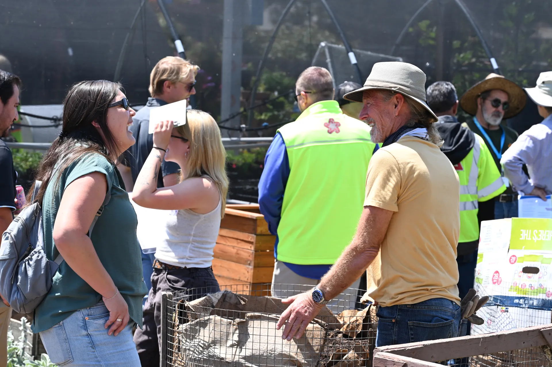 Compost Caravan participants touring the Compost Demonstration Area at South Coast REC. Photo Credit: Art Zippel, art@artzippel.com