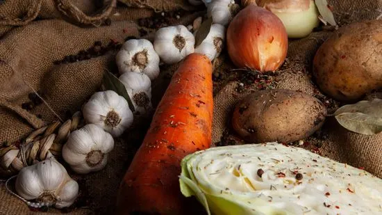 Fall vegetables - onions, cabbage, garlic