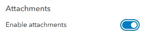 Enable attachments toggle button