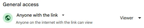 Google Share Setting Anyone with the Link