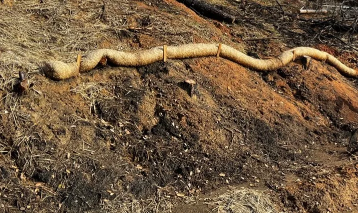 A failed erosion barrier that led to channelized flow.