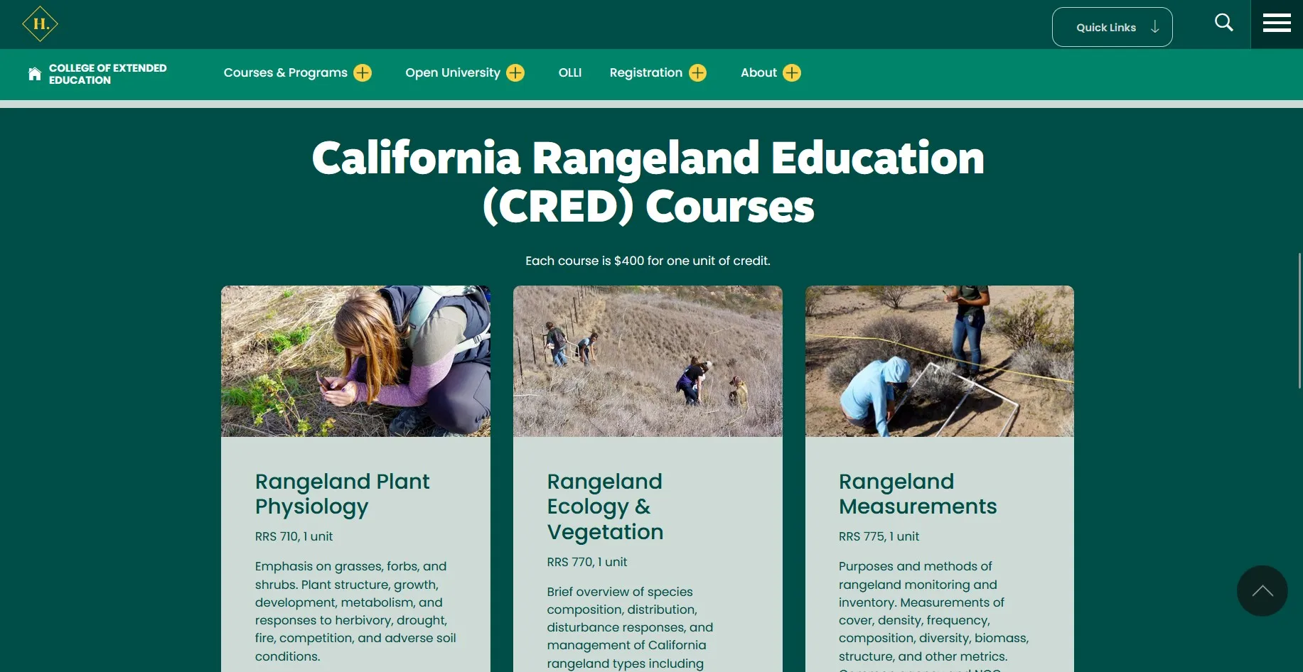 California Rangeland Education Program Website Image