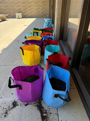 colorful planting bags at Ready Set Grow 