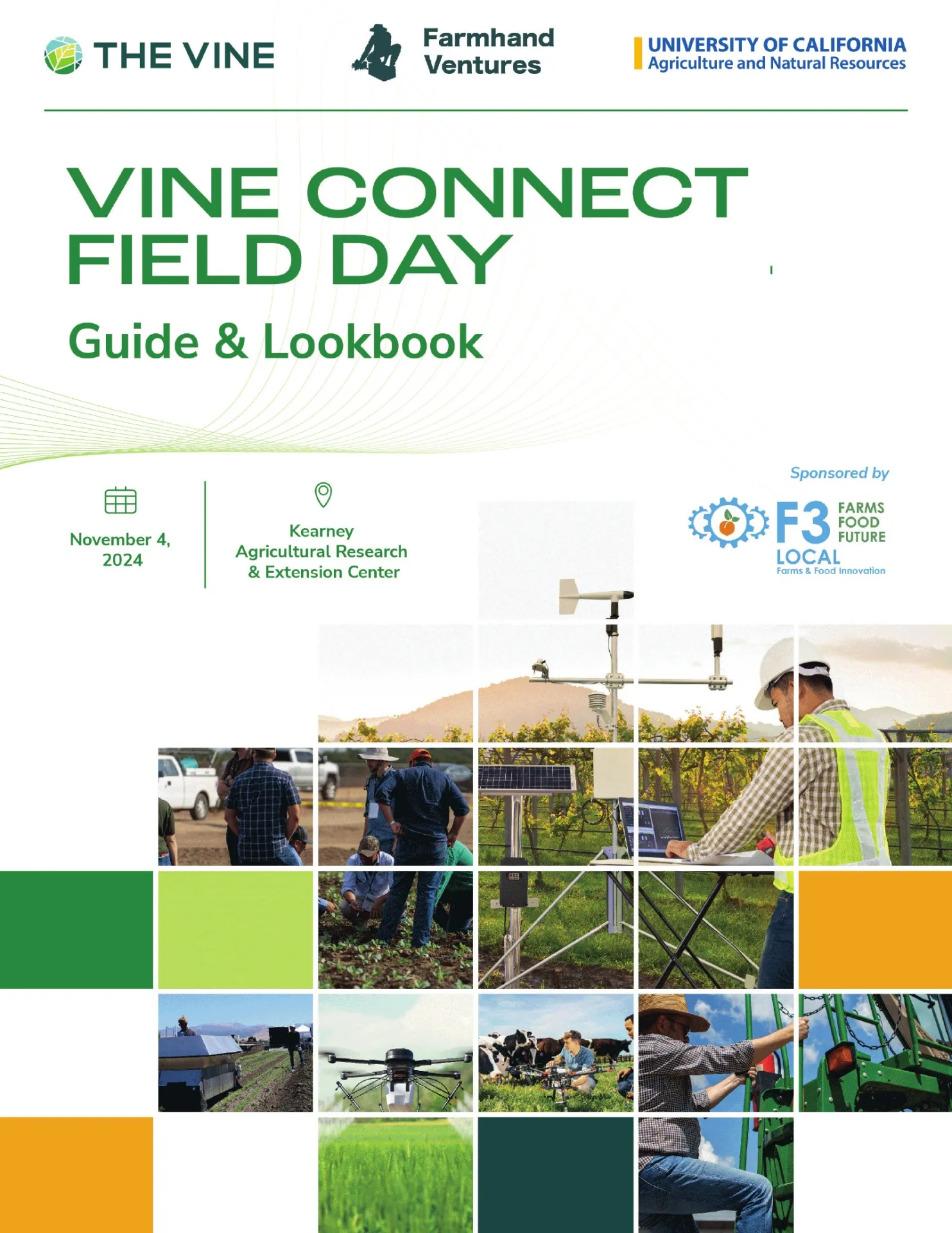 Cover of the 2024 VINE Connect Field Day Guide and Lookbook for Kearney Agricultural Research and Extension Center.