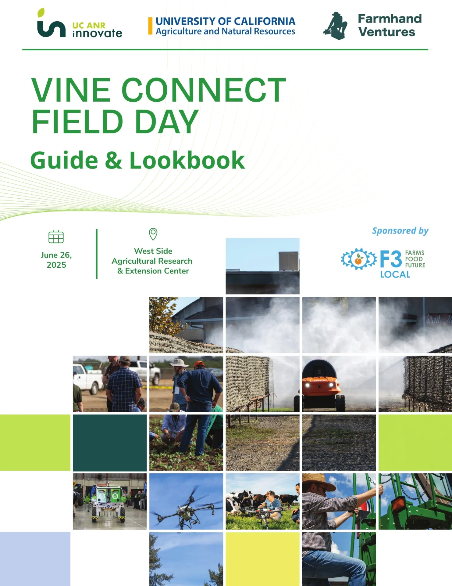 Cover of the 2025 VINE Connect Field Day Guide and Lookbook for West Side Agricultural Research and Extension Center.