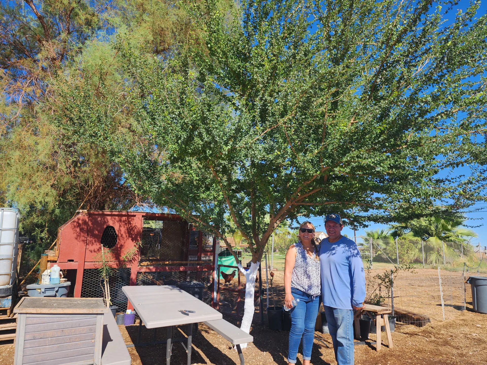 Photo of Israel and Mary at their "Rancho La Paz" in the Imperial Valley.