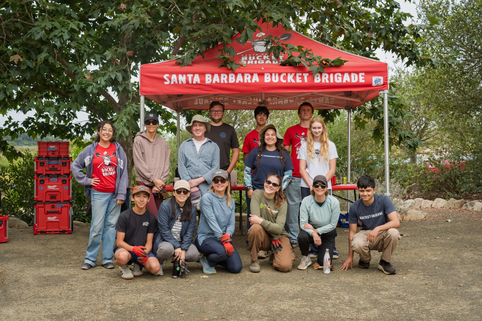 Group photo of the Climate Stewards cohort in April 2026 during a stewardship-in-action field trip