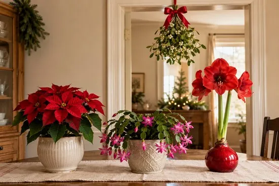 Display of holiday plants