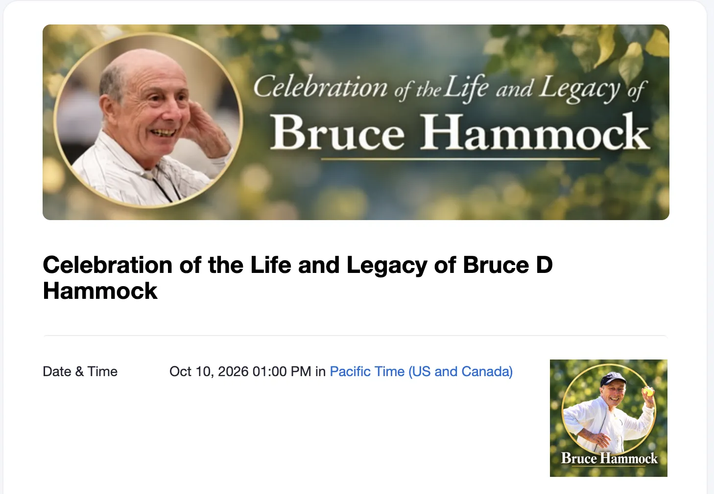 Bruce Hammock Memorial Tribute to be on YouTube