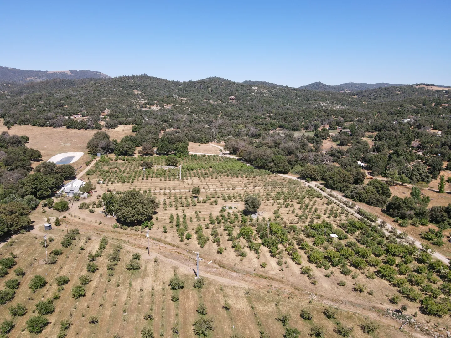 Aerial view of farm in Julian