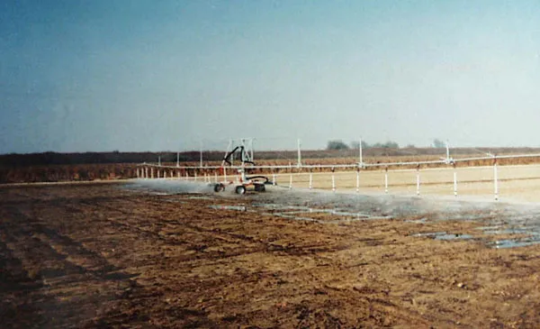 The latest prototype of a PSDD. A 175-foot-long boom travels 1.3 feet per minute.