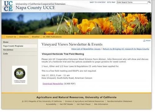 UCCE vineyard weed meeting Napa Co