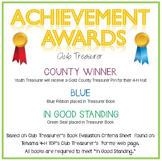 Club Treasurer Awards Announcement