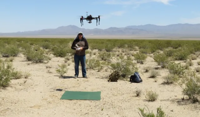 Hogan brings the drone in for a landing