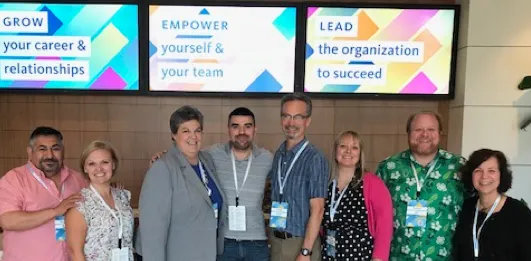 Participants of UC Conference 2018 from left: Ricardo Vela, Jaci Westbrook, Glenda Humiston, Javier Miramontes, Leah Sourbeer, Russell Hill, Maria Fernandez.